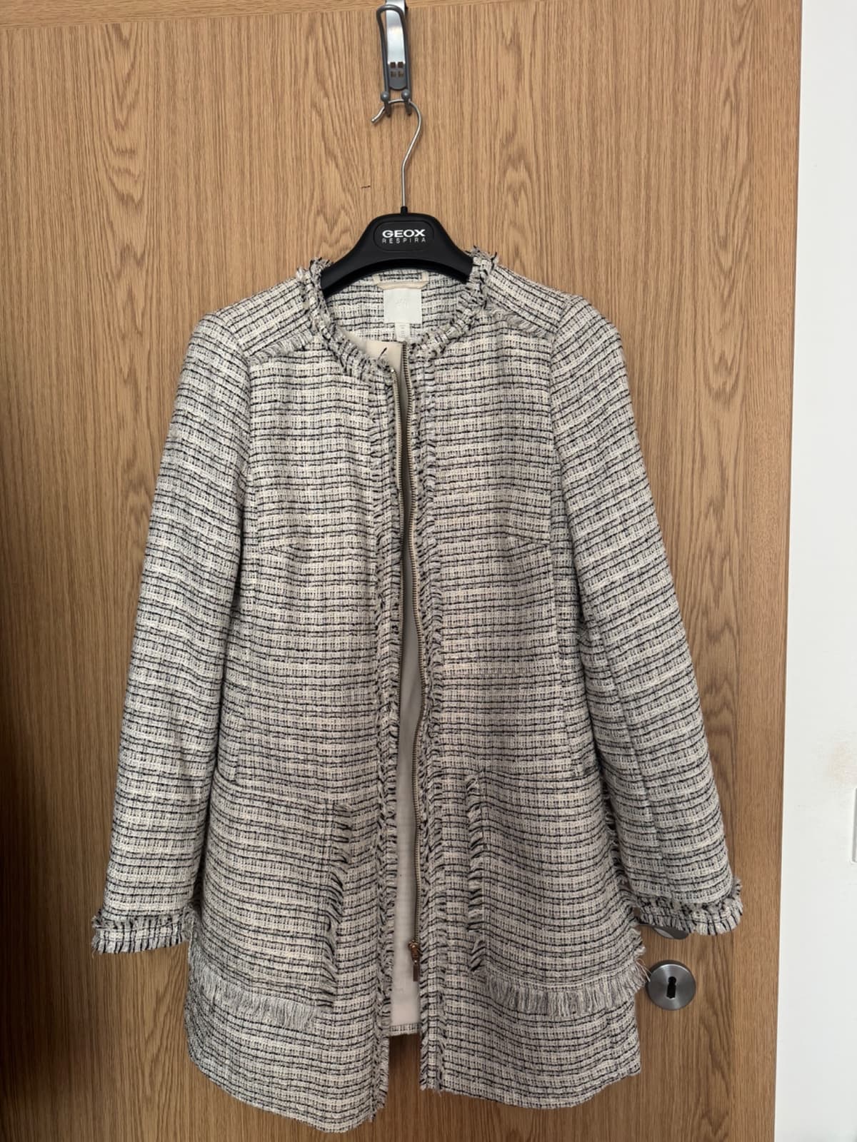 H&M elegantní tvídový kabát / kabátek vel. 38 - 2