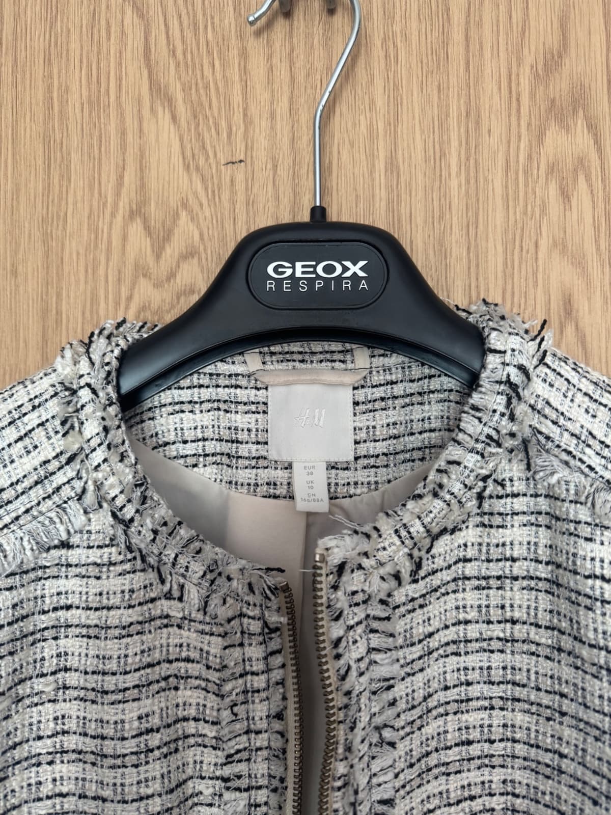 H&M elegantní tvídový kabát / kabátek vel. 38 - 4