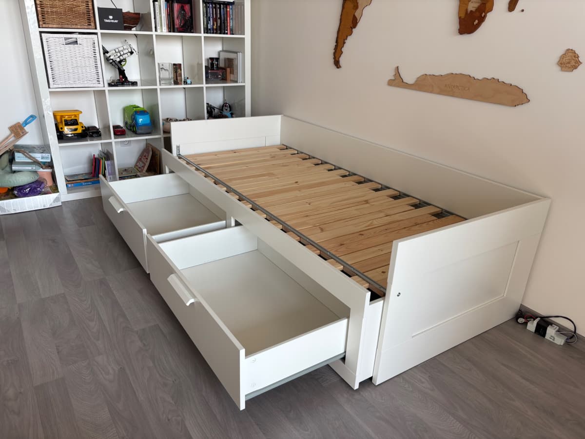 Rozkládací postel Ikea 80x200 Brimnes s úložným prostorem - 2