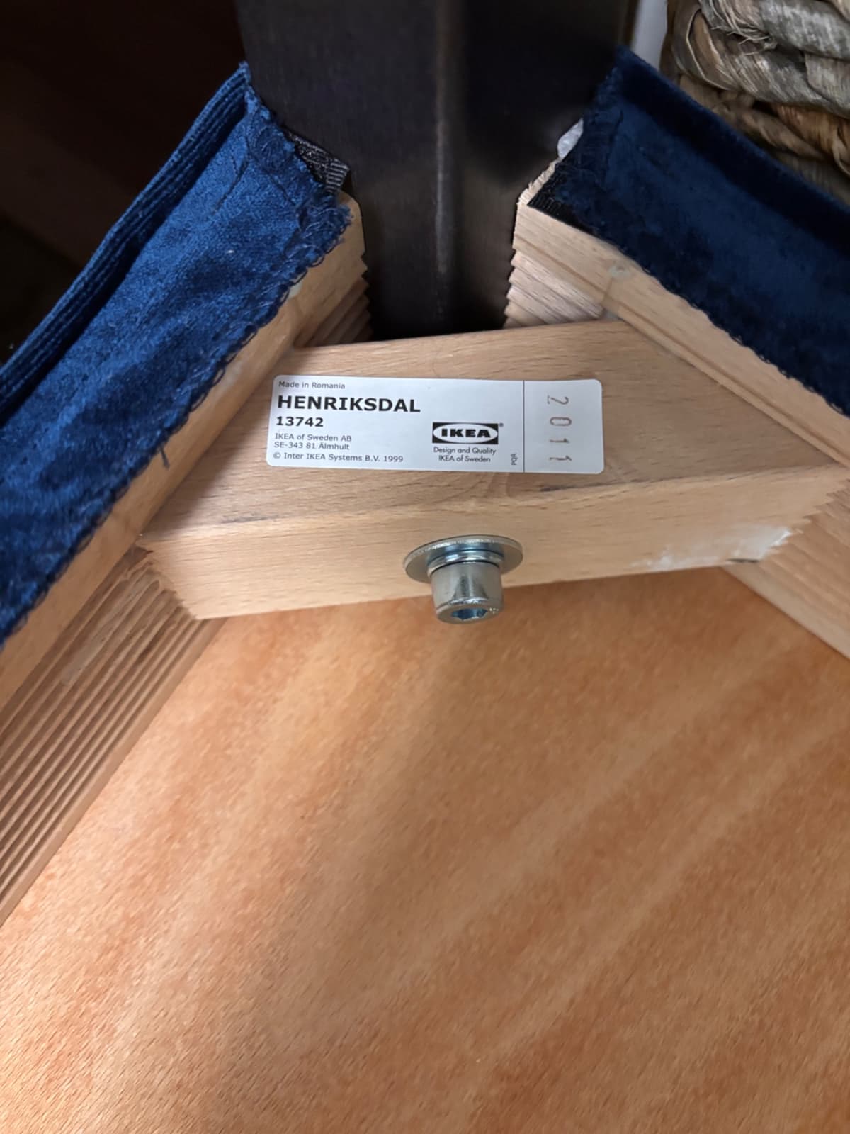 Židle Ikea Henriksdal s modrým potahem - 2