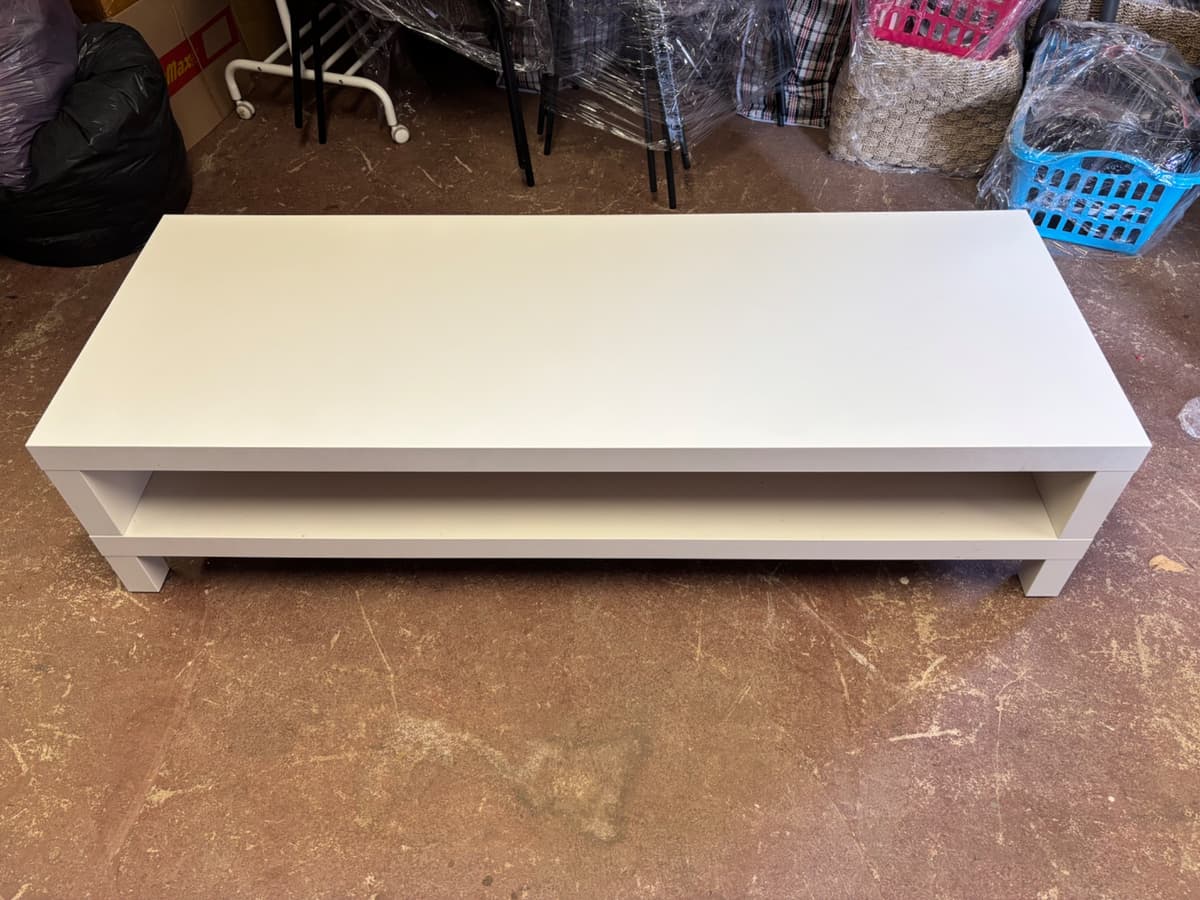 Konferenční stolek bílý s úložným prostorem 120 cm - 3