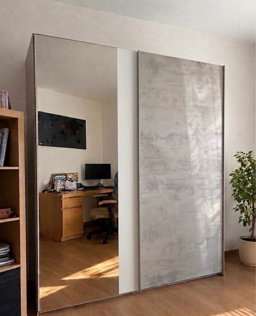 Skříň s posuvnými 260cm dveřmi a zrcadlem
