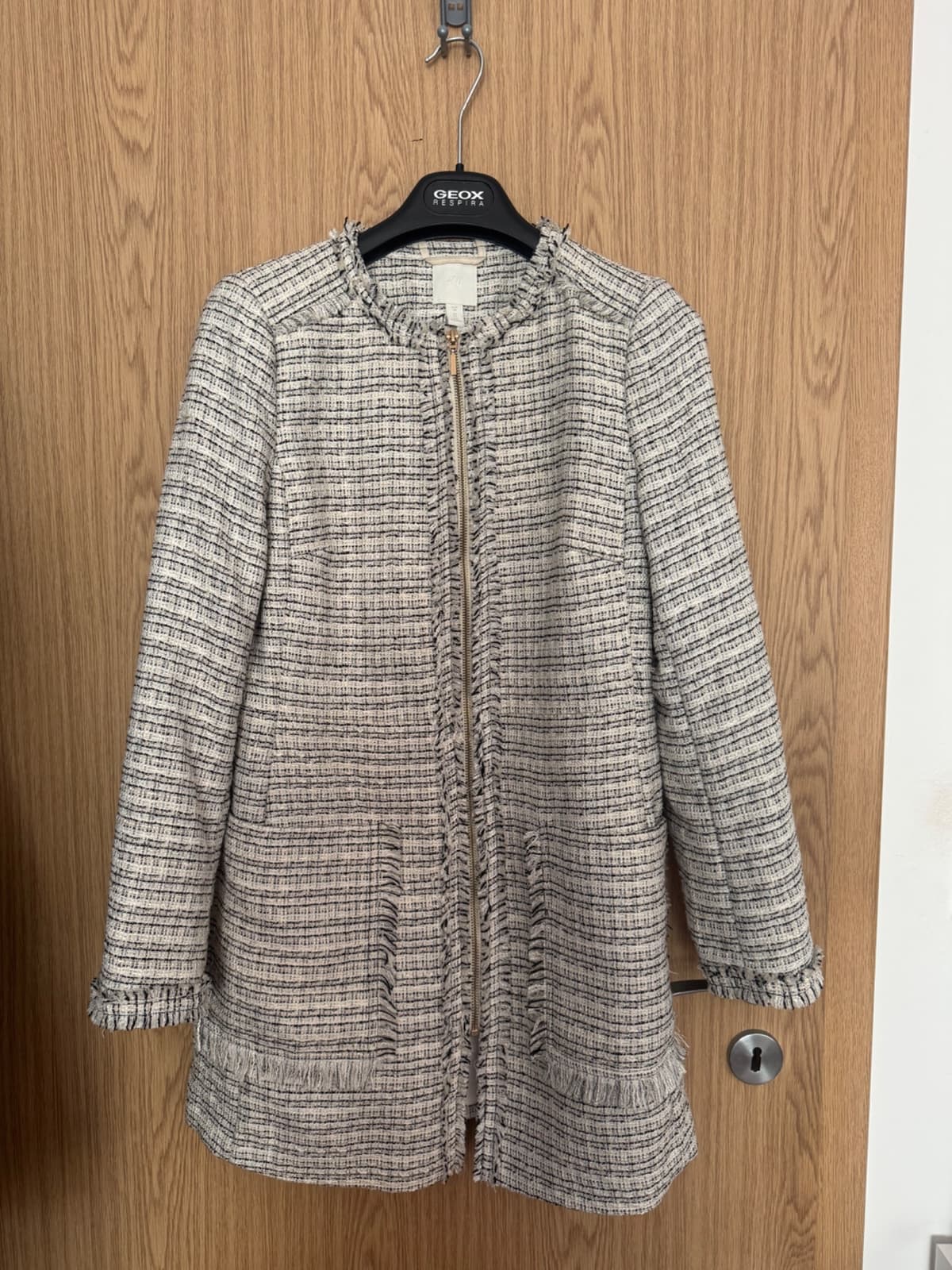 H&M elegantní tvídový kabát / kabátek vel. 38