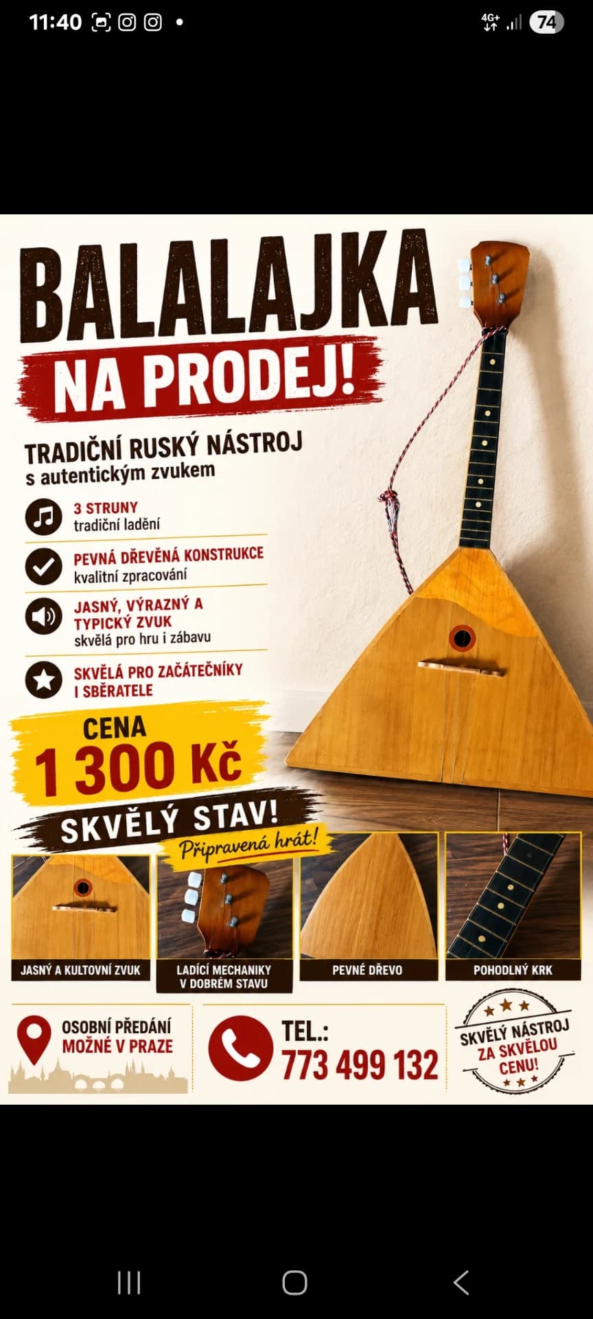 Balalajka tradiční ruská - 1